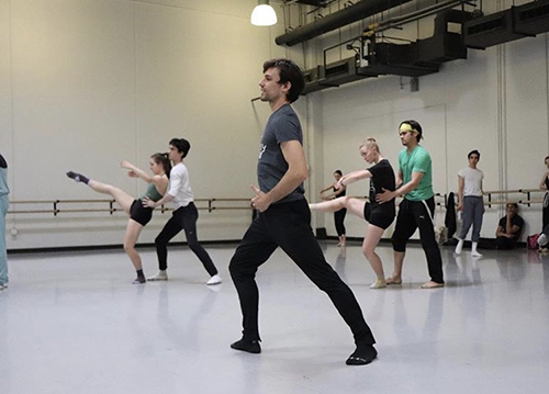 Nayon Iovino and company dancers in rehearsal for Iovino's "Threads".