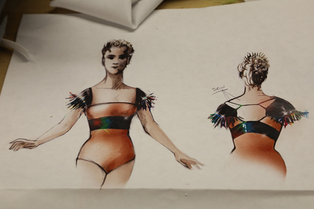 Fabio Toblini's sketch for the women's costume in "Eroica". Photo by Tzu-Chia Huang.