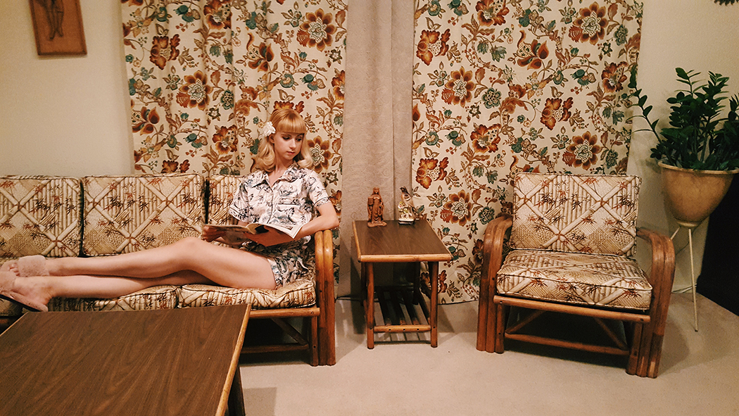 Rochelle Anvik at her 1950's decorated home.